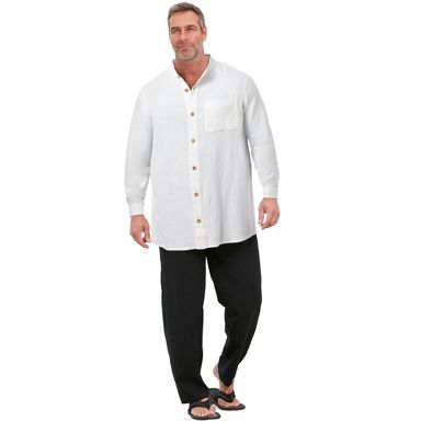 2xl white dress shirt Henry Segal Men's Customizable White Long Sleeve Dress Shirt