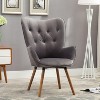 NicBex Silky Velvet Accent Chair,Upholstered Living Room Chairs with High Tufted Button Backrest,Cozy Armchair,Accent Chairs for Living Room - 2 of 4