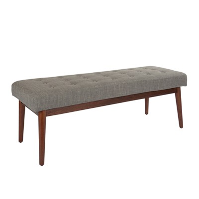 West Park Bench Gray - Osp Home Furnishings: Chic Tufted, Mid-century ...