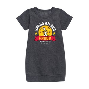 - Peanuts - Snoopy Spass An Der Freud Graphic Short Sleeve Fleece Dress - 1 of 4