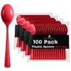 Exquisite Heavy Duty Solid Color Plastic Spoons-100 Count - 2 of 4