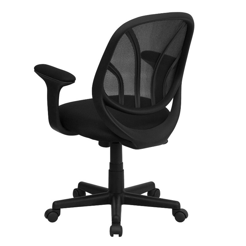 Emma and Oliver Mid-Back Black Mesh Swivel Task Office Chair with Flex Bars and Arms, 2 of 6