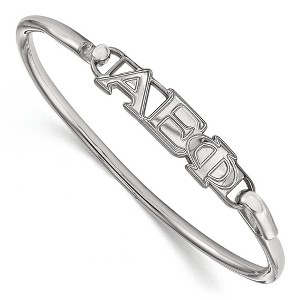 Black Bow Jewelry Sterling Silver Alpha Epsilon Phi Greek Life Bangle Bracelet 7 Inch - 1 of 3