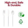 Smarty Had A Party Silver w/ White Handle Moderno Plastic Cutlery Set - 240 Guests - 4 of 4