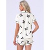 INSPIRE CHIC Women's 2 Pcs Pajama Sets Short Sleeves Cute Bow Print Soft Comfy Button Up Tops and Shorts - 4 of 4