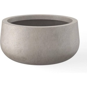 Rosemead Home & Garden Inc. 11.8" Dia Round Concrete Modern Design Outdoor Planter Weathered Finish - 1 of 3