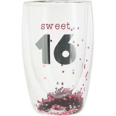 Pavilion Gift Company - Sweet 16 - 14 oz Double-Walled Glass - Drinkware