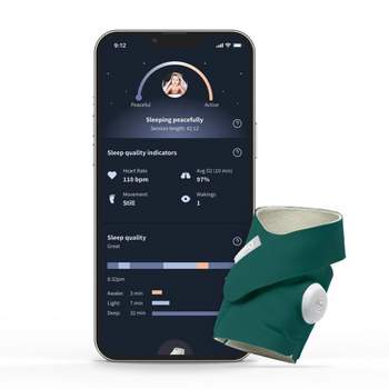 Owlet Dream Sock - Smart Baby Monitor with Heart Rate and Average Oxygen O2 as Sleep Quality Indicator - Deep Sea Green