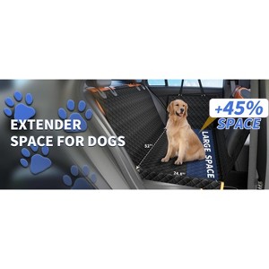 HANPURE Dog Car Seat Cover, 400lbs, Detachable Bottom, Back Seat Extender, Mesh Window, Storage Pocket, Fit for Car/SUV/Truck, Black - 1 of 4