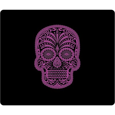 OTM Hipster Prints Black Mouse Pad, Mrs. Sugarbones - Mrs. Sugarbones - Black - Rubber Base - Slip Resistant