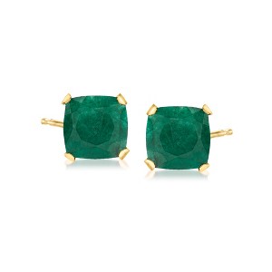 Ross-Simons 3.60 ct. t.w. Emerald Martini Stud Earrings in 14kt Yellow Gold - 1 of 4
