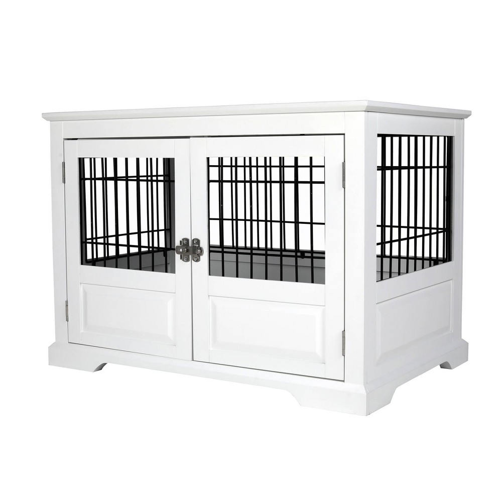 Photos - Pet Carrier / Crate Merry Products Fairview Triple Door Crate Dog Bed - L - White