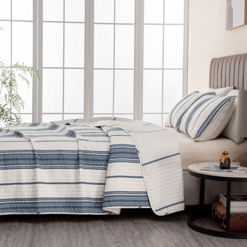 Great Bay Home Stripe Reversible Quilt Set With Shams, 5 of 11