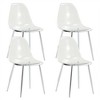 4Pcs Dining Chairs, Modern Style Armless Crystal Chair With Metal Legs, Nordic Creative Makeup Stool Negotiation Chair Set - 4 of 4