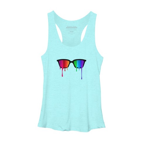 Adult Design By Humans Love Wins Hipster Glasses Pride By badbugs Racerback Tank Top - image 1 of 2