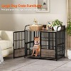 MaseiKar 48 Inch Dog Cage Furniture, Large Dog Kennel Indoor with 2 Adjustable Bowls, Heavy Duty Dog Crate for Large Dogs, XL Dog Crate Grey - 3 of 4