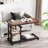 Tribesigns Height Adjustable End Table, C-Type Side Table with Wheels - 3 of 4