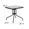 Emma and Oliver 28" Square Tempered Glass Metal Table with Rattan Edging - 4 of 4