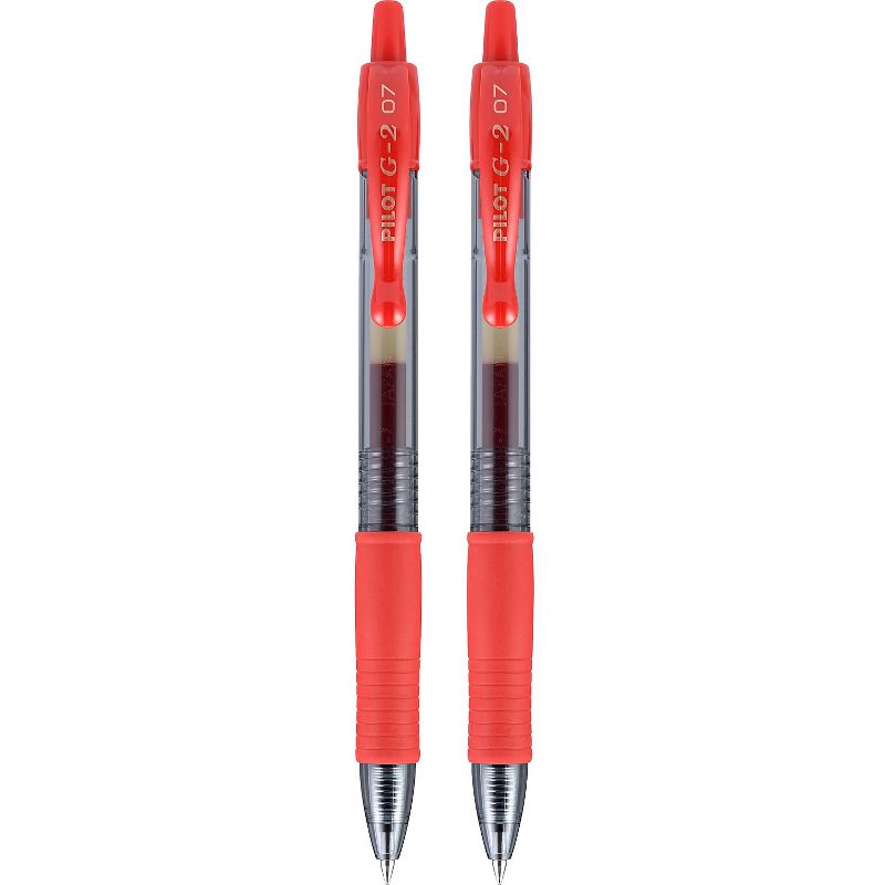 Pilot G2 Retractable Gel Pens Fine Point Red Ink 2 Pack (31033) 460225, 2 of 5