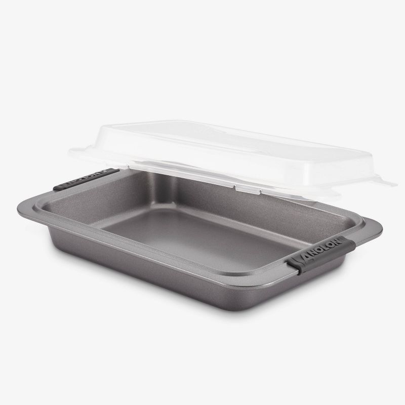 Anolon Advanced Bakeware 9&#34; x 13&#34; Nonstick Cake Pan with Lid with Silicone Grips Gray, 4 of 7