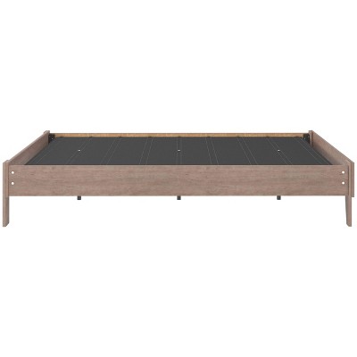 Contemporary Queen Platform Bed with Warm Gray Finish