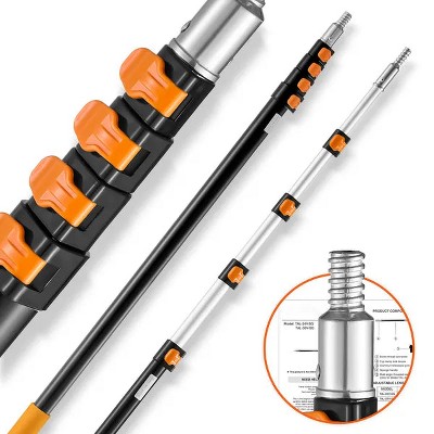 AEELLEEA 24 Ft Telescopic Extension Pole, Aluminum Alloy Adjustable ...