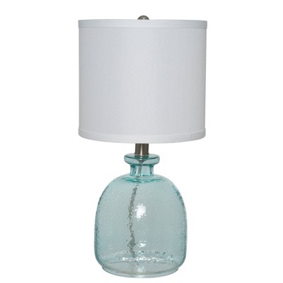 18.25" Clear Glass Textured Table Lamp (Includes LED Light Bulb) Blue - Cresswell Lighting