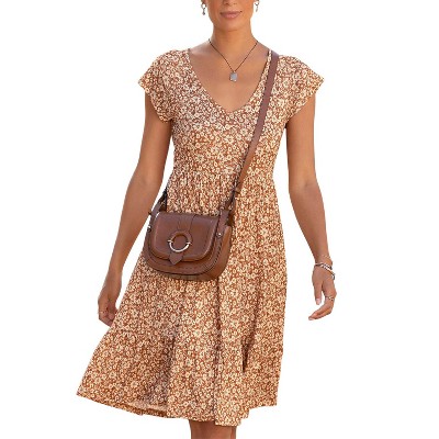 Women's V-Neck Flounce Dress - LASCANA