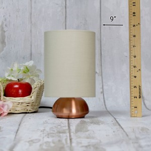 Creekwood Home 9" Chic Elongated Shade Mini Touch Lamp Rose Gold with Cream Shade - 1 of 4
