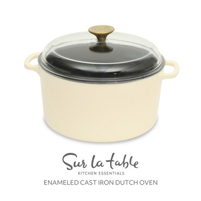 Sur La Table Enamel-Coated Cast Iron Dutch Oven Pot with Oven Safe Glass Lid - Thumbnail 2