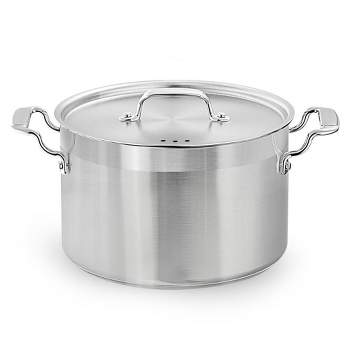 NutriChef 5-Quart Stainless Steel Stockpot - 18/8 Food Grade Heavy Duty Large Stock Pot for Stew, Simmering, Soup, Includes Lid