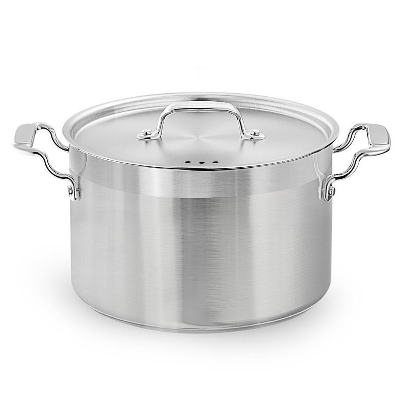 NutriChef 5-Quart Stainless Steel Stockpot - 18/8 Food Grade Heavy Duty Large Stock Pot for Stew, Simmering, Soup, Includes Lid, 1 of 4
