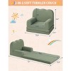 2-in-1 Convertible Teddy Fleece Fabric Toddler Sofa Chair, Soft Fold Out Couch Lounger for Kids - 3 of 4