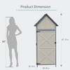 Vertical Outdoor Storage Shed, Storage Cabinet with Adjustable Shelves, Reinforced Floor, All-Weather Construction for Garden Patio Lawn - 2 of 4
