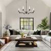 LNC Bohonicist 8-Lights 31.5" Candle Wagon Wheel Modern Farmhouse Oversized Chandelier,Matte Black and Glass - 4 of 4