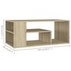 vidaXL Engineered Wood Coffee Table in Sonoma Oak Finish - 3 of 4