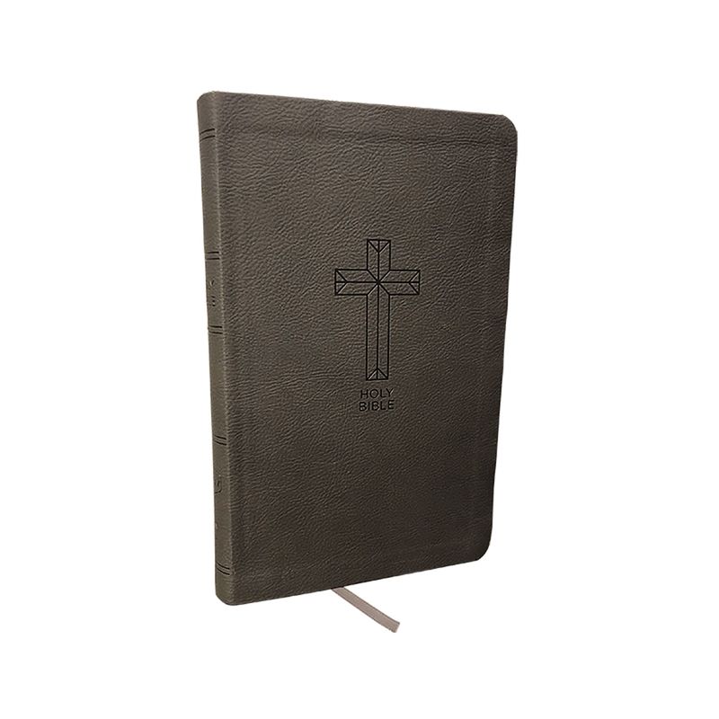 NKJV, Value Thinline Bible, Standard Print, Imitation Leather, Black, Red Letter Edition - by  Thomas Nelson (Leather Bound), 1 of 2