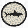 Earth Rugs Shark Round Large Coaster 7"x7" – Braided Jute, Coastal Nautical Table Accent - 2 of 3