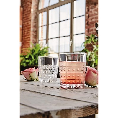 Este Clear Geometric Glass Whiskey Set, 13.25 Oz, Set of 4