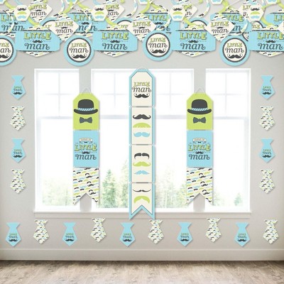 Big Dot of Happiness Dashing Little Man Mustache Party - Wall and Door Hanging Decor - Baby Shower or Birthday Party Room Decoration Kit