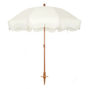 Captiva Designs 7ft Portable Patio Umbrella with Fringe - Stylish Outdoor Shade with UPF 50+ Protection (No Base) - 1 of 4