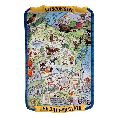 13" x 8" Earthenware Wisconsin State Souvenir Serving Platter - Certified International