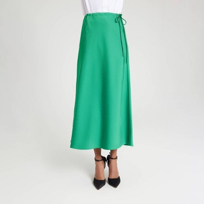 Women's Textured Satin Side-Tie Skirt - A New Day™ Forest Green XXL