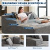 49" Oversized Chaise Lounge Chair, Upholstered Sleeper Sofa Bed with 3 Pillows, Boneless Sleep Single Sofa Couch for Living Room Bedroom, Grey - 4 of 4