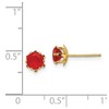 Black Bow Jewelry Kids 5mm Synthetic Ruby Birthstone 14k Yellow Gold Stud Earrings - 4 of 4