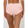 Allegra K Women's Cotton Solid High-Rise Lace Trim Tummy Control Full Coverage Brief - 2 of 4