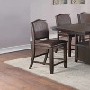 24'' Classic Design Rustic Espresso Finish Faux Leather Set of 2pc Height Chairs Foam Cushion Dining Room - 4 of 4
