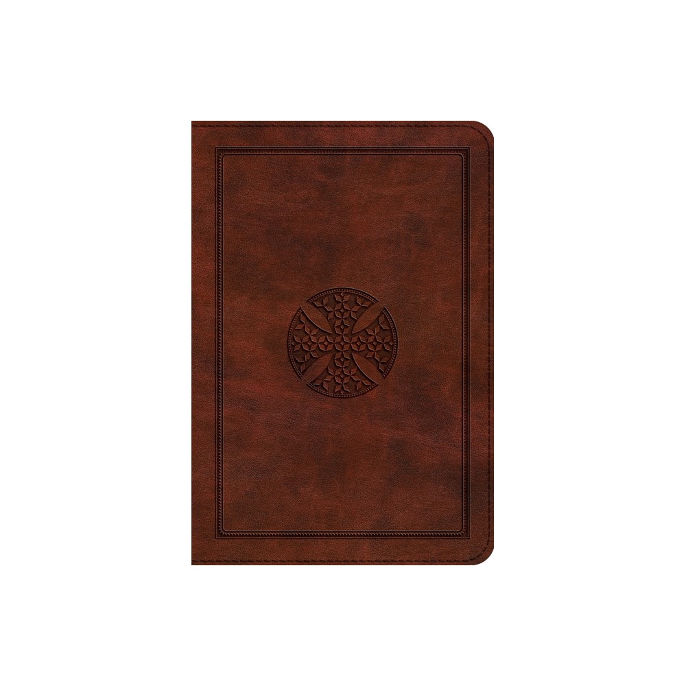 ESV Large Print Compact Bible (Trutone, Brown, Mosaic Cross Design) - by Esv Bibles (Leather Bound)