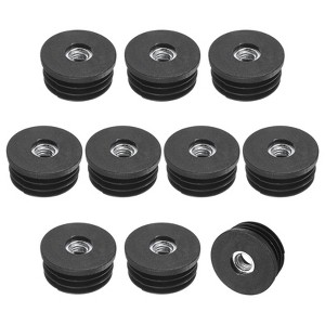 Unique Bargains Metal Furniture Legs Plastic Insert for Round Tubes with M8 Thread Black - 1 of 4