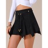 INSPIRE CHIC Women's Faux Suede Asymmetric Hem High Waist A-Line Mini Skirts - 2 of 4